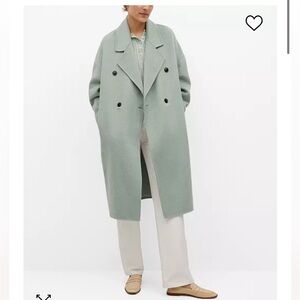 MANGO Women's Handmade Wool Coat size XS-S mint green